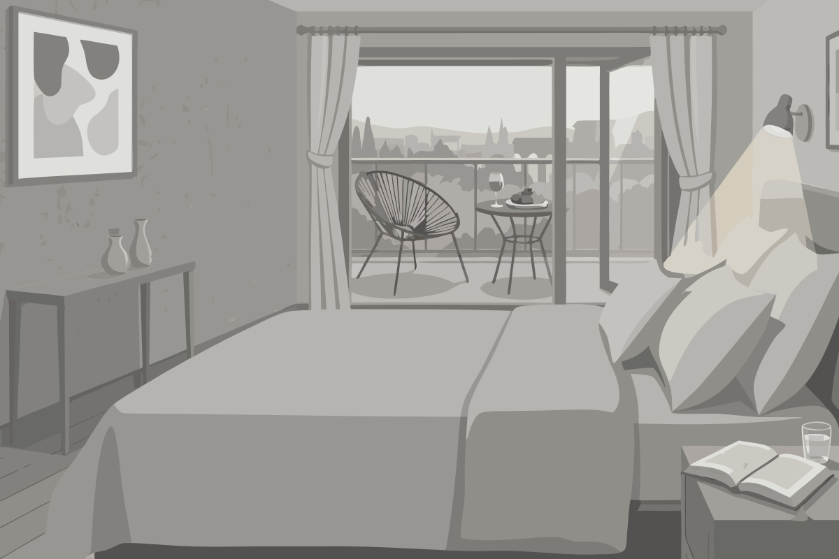 Chambre avec Lit Double et 1 Lit Simple